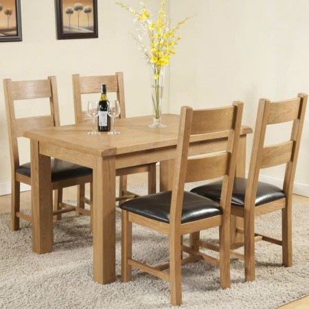 Forrester : Bàn Ăn Kéo Giản + 4 Ghế ( 2N - Mặt Nệm PU )